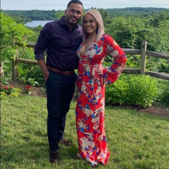 red floral print kimono maxi dress